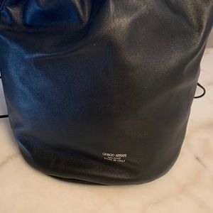 Giorgio Armani Leather Drawstring Bag